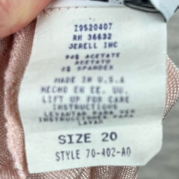 STEPHANIE THOMAS Blush Pink Midi Skirt Sz 20 Swing Shimmer Acetate Made in USA - Picture 9 of 15